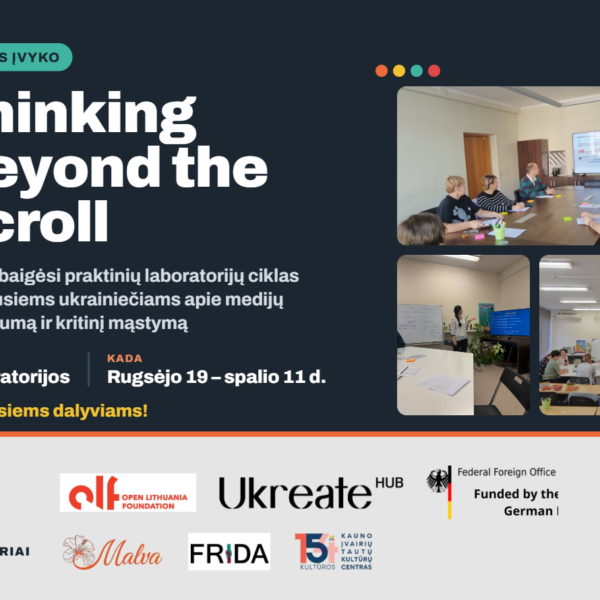 Kaune baigėsi šešių praktinių laboratorijų ciklas „Thinking Beyond the Scroll“