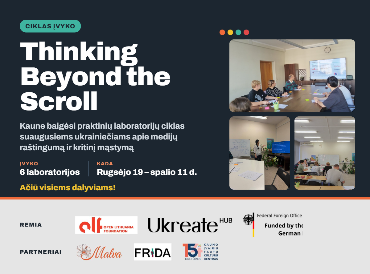 Kaune baigėsi šešių praktinių laboratorijų ciklas „Thinking Beyond the Scroll“